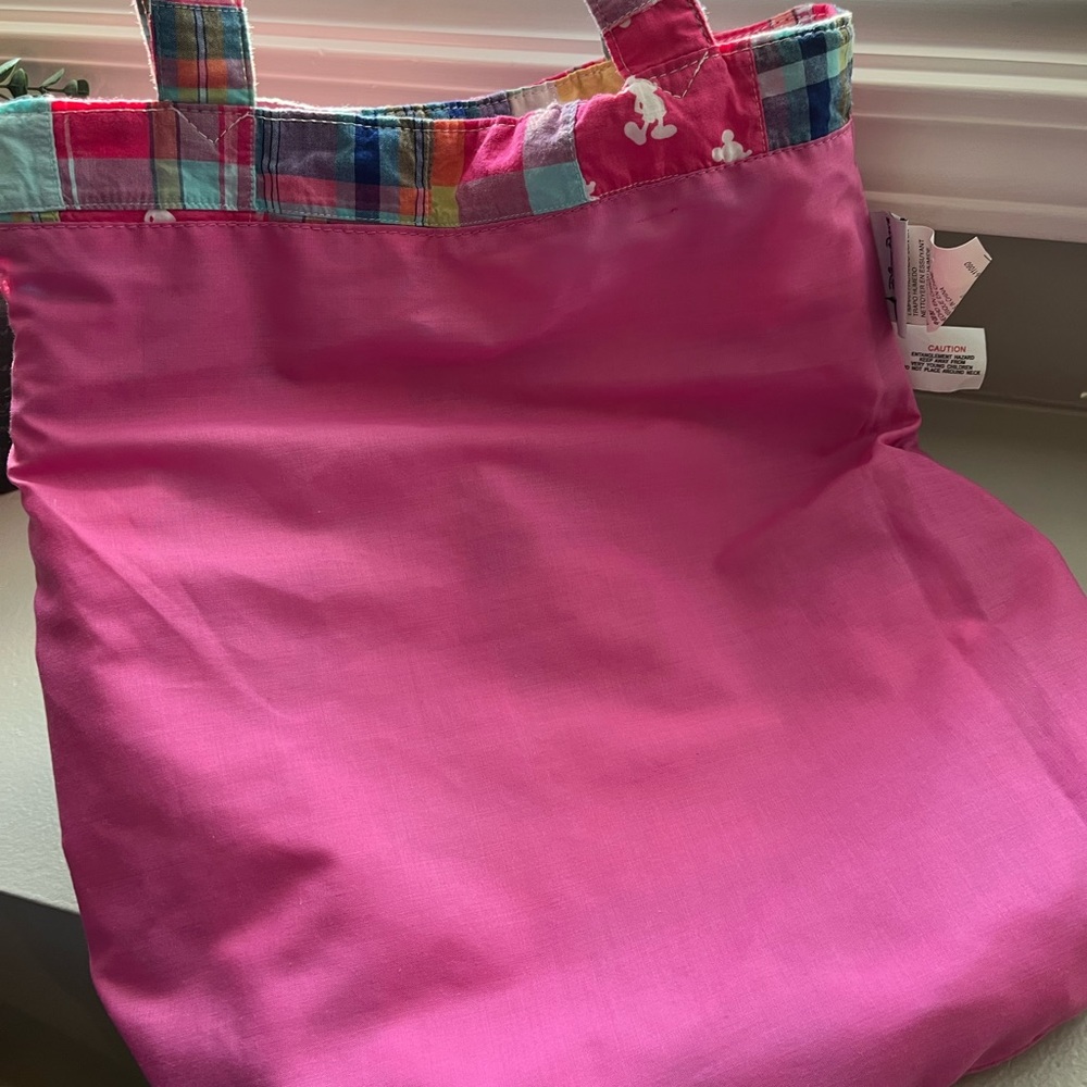 Disney Parks Pink Patchwork Mickey Mouse Tote - image 7
